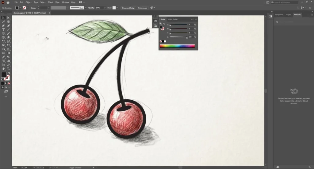 ellipse tool into a circle